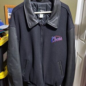 Original Coors Black Jacket with Leather Sleeves